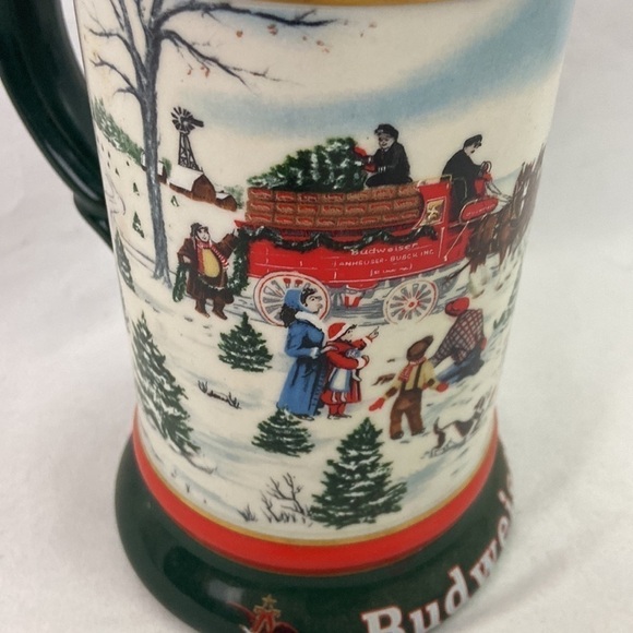 Vtg Budweiser Christmas 91 Susan Sampson Beerstein - Picture 6 of 7
